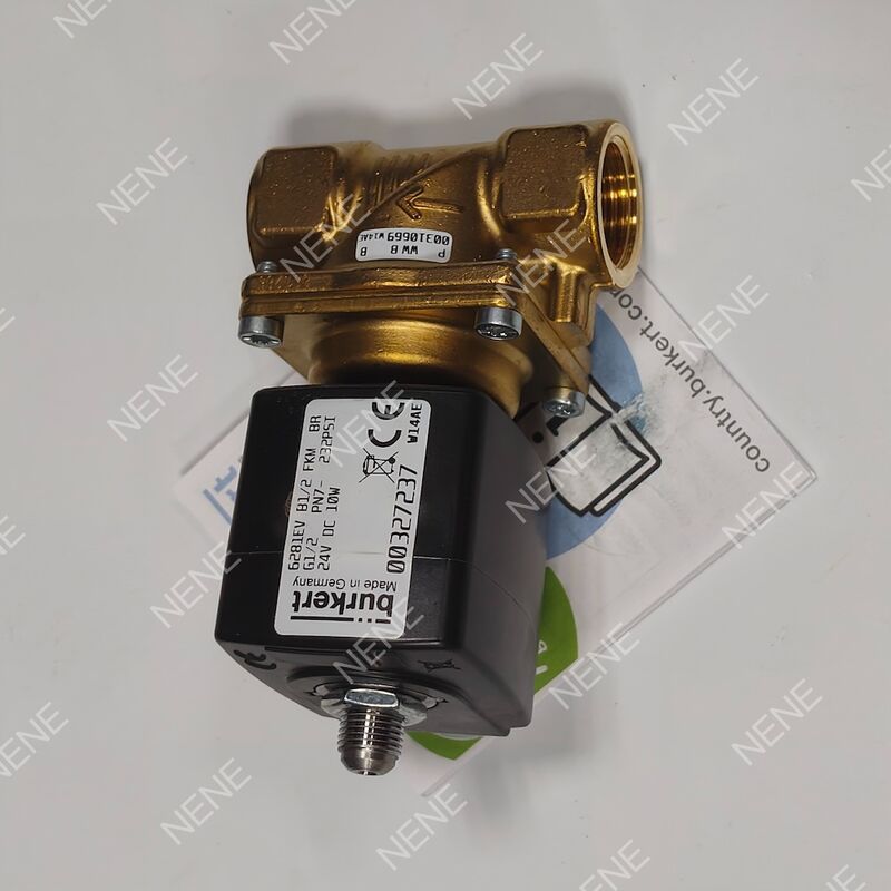 FKM Sello válvula solenoide BURKERT Tipo 6281 00221869 G3/8 Porta 2/2 Corpo de latão normalmente fechado 13.0 Orifício AC24V 8W 0.2-16bar 0 a +120°C