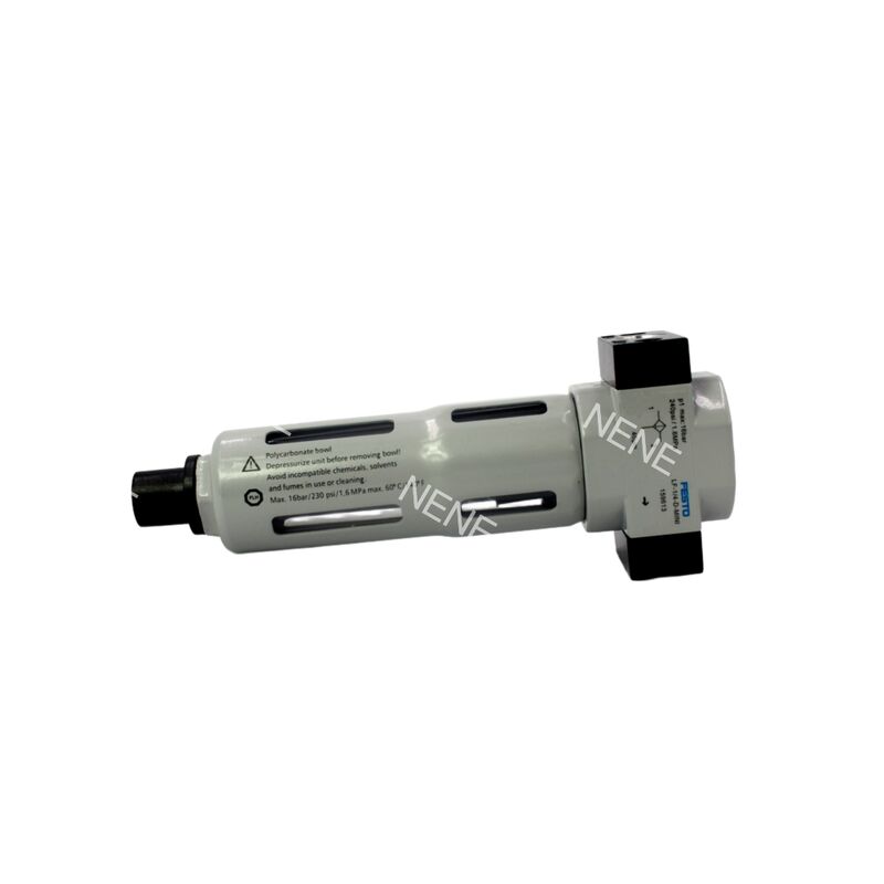 159612 Festo LF-1/8-D-MINI Filtro de ar comprimido Caixa de liga de zinco Proteção de taça de metal Filtro sinterizado G1/8 Porta 0,5-12 bar 40 μm Descolagem manual
