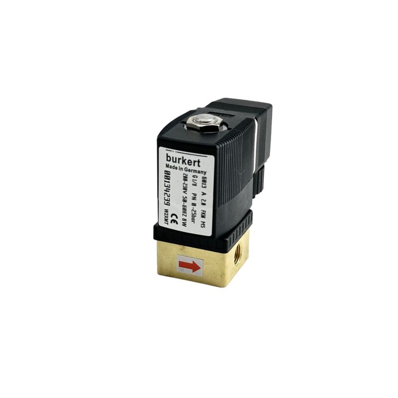 220VAC 8W 0-16bar Solenoide Valve Burkert 00134248, 6013 Directo 2/2 Normalmente fechado, G1/8 Filamento, 2.5mm Orifício, Corpo de latão FKM Selo