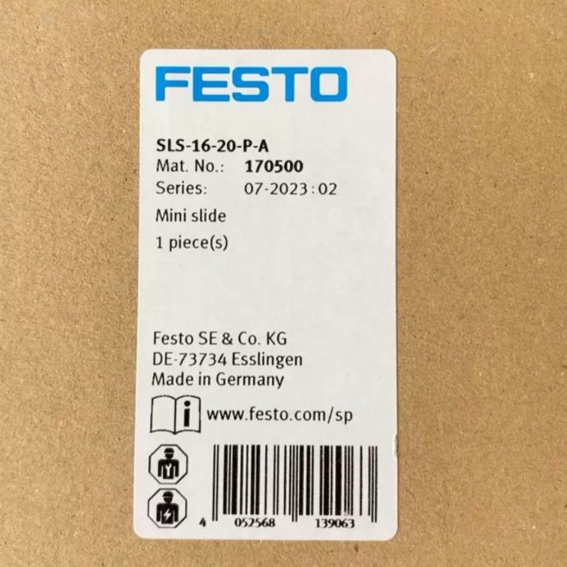 Festo 170488 SLS-6-20-P-A Cilindro de ar guiado de curso curto para máquinas automáticas personalizadas de escritório