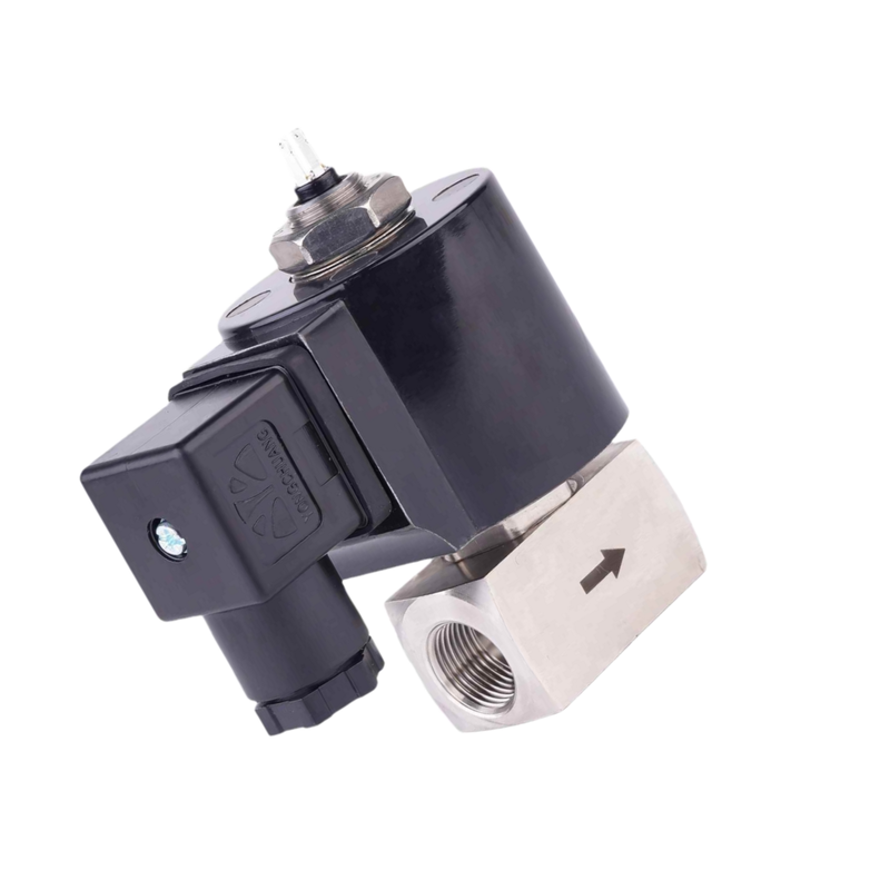 8.16AAS020B Port Size G1/8 G1/4 G3/8 válvula de água SS304 PTFE Material de vedação 2mm Tamanho do orifício Voltagem 24VDC 120 bar Pressão
