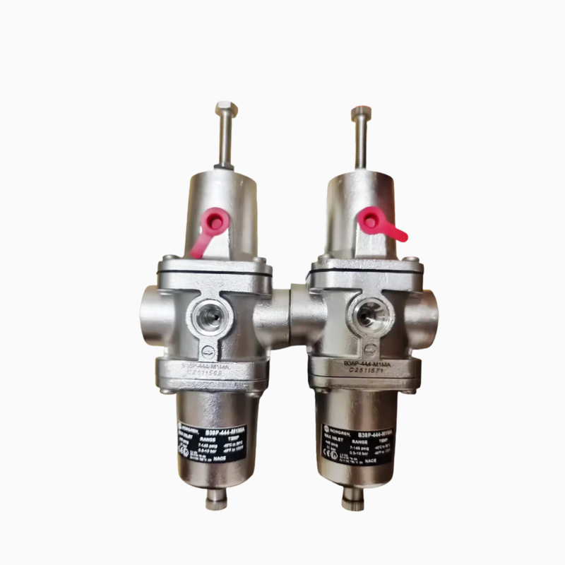 NORGREN B38P‑244‑B1MA B38P‑344‑B1MA Regulador‑Filtro de Aço Inoxidável Dreno Manual com Rosca PTF Elemento de 5μm‑25μm em Conformidade com NACE para Sistemas de Preparo de Ar Comprimido Marítimos‑Offshore Corrosivos