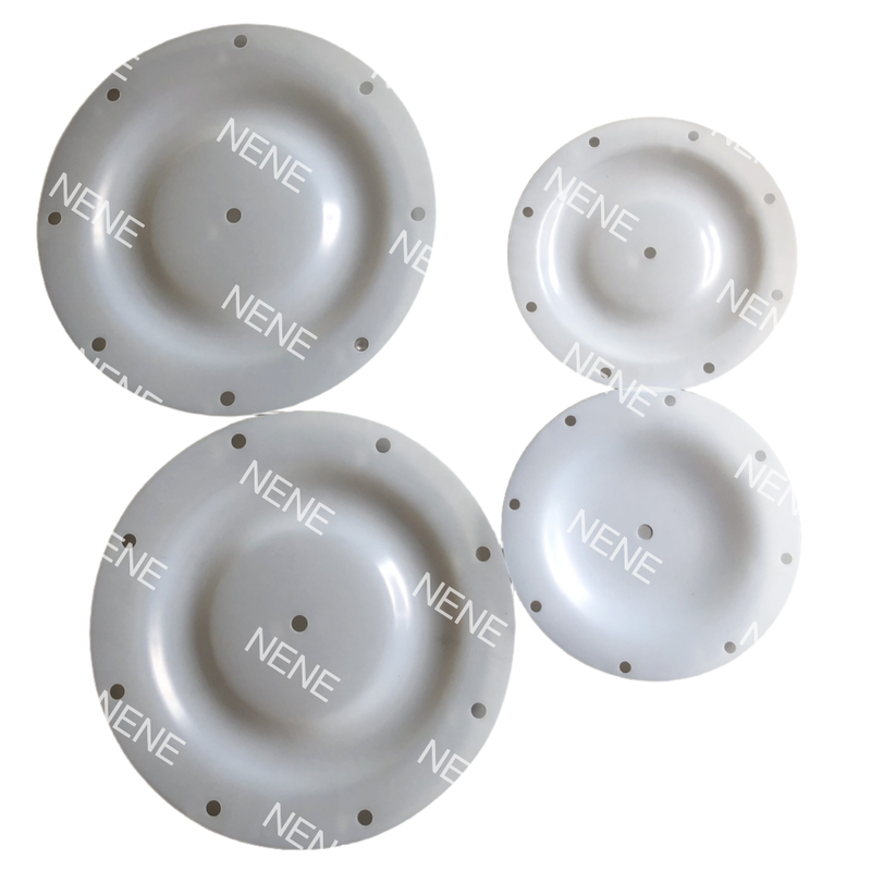 Diâmetro externo de 125 mm Sem buraco Branco Componente de diafragma operado pelo ar