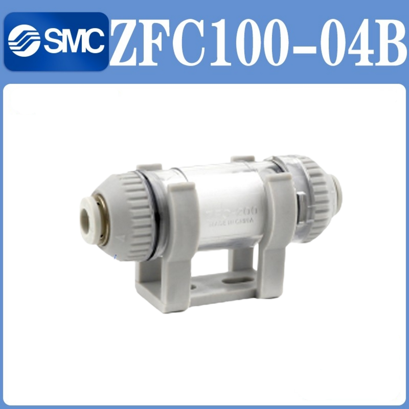 Filtro de Sucção de Ar em Linha SMC ZFC100-04B Série ZFC 10µm de Filtração para Tubulação de 4MM Suporte de Travamento Anti-Rotação Evita Danos por Contaminantes ao Ejetor de Vácuo Circuito Pneumático