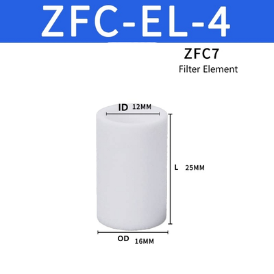 Cartucho de filtro de vácuo SMC ZFC‑EL‑4 de peças sobressalentes com conformidade RoHS, mídia de resina sinterizada projetada para operação contínua, conjunto de filtro de pressão negativa pneumática série ZFC7